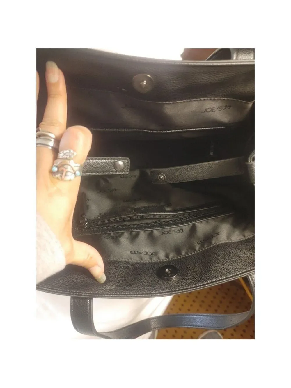 Joe's Jeans large tote Black shoulder bag purse Perfect Condition 17